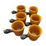 Set of 6 stoneware coffee cups