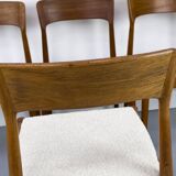 Teak and Bouclé Dining Chairs from Korup Stolefabrik, 1960s, Set of 4