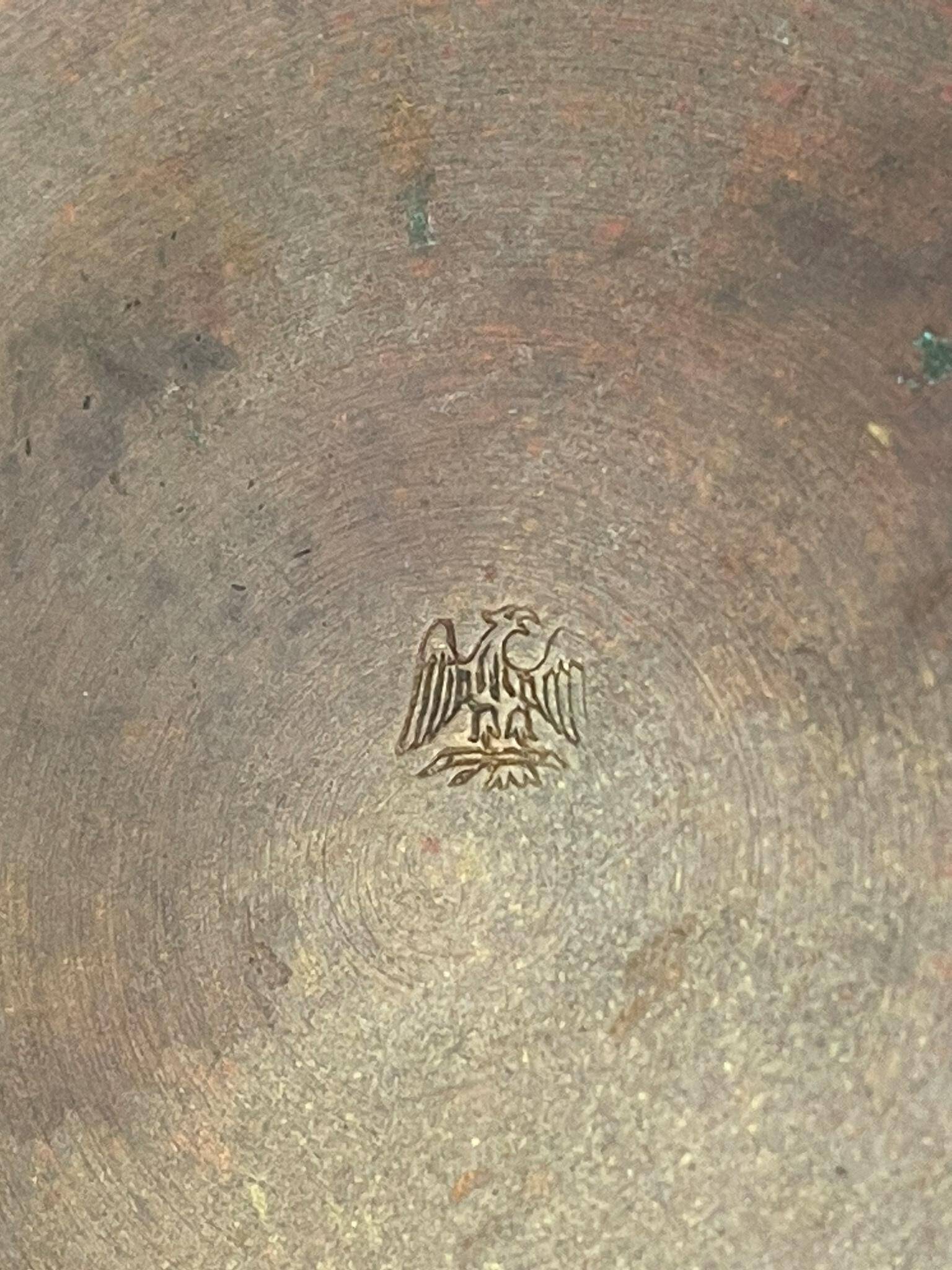 Art Deco champagne cooler in copper and brass with relief patterns, Sweden, 1930s.