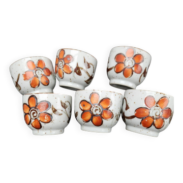 6 tasses en céramique vintage