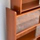 Vintage 1950s teak glass wall library