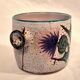 Cache-pot, vase, covered pot, Vallauris motif "Aux Chardons" by E. Danie.