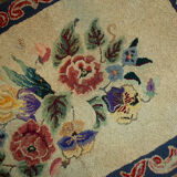 Old American Carpet Hooked handmade 67cm x 103cm 1900s