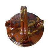 Gargoulette antique en poterie à glaçure jaspé, catalane