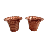 Duo de cache pots en cuivre