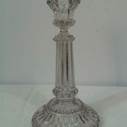 Bougeoir ancien en verre pressé-moulé fin  XIXe