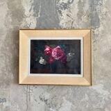 Oil on canvas with bouquet