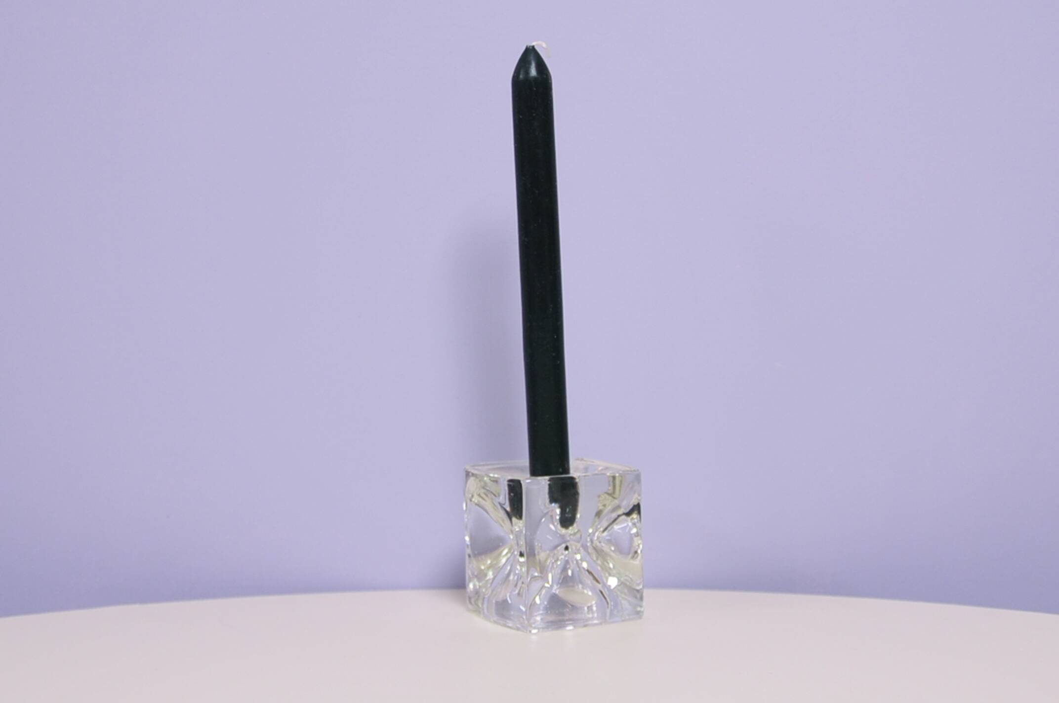glass ice cube candlestick Sklo Union by Rudolf Jurnikl