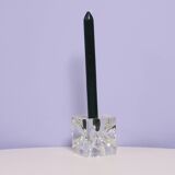 glass ice cube candlestick Sklo Union by Rudolf Jurnikl
