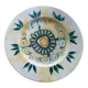 Plate decorated with yellow and green flower, signed Kerbigot.