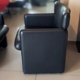 Pair of Tecno 148 leather armchairs