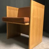 Pair of 1980's italian cubic armchairs