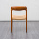 Lot de six chaise moeller, denmark, modèle 75, denmark