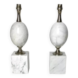 Pair of modernist egg lamp bases by Philippe Barbier