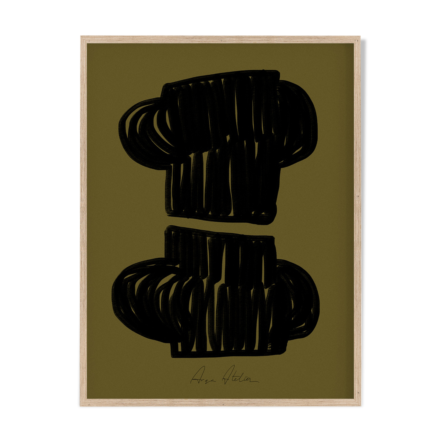 Framed abstract giclee art print 50x70cm