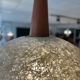 Resin and teak ball pendant light