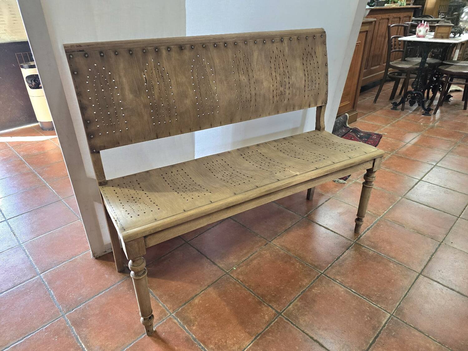 Wooden bistro bench, 120cm long