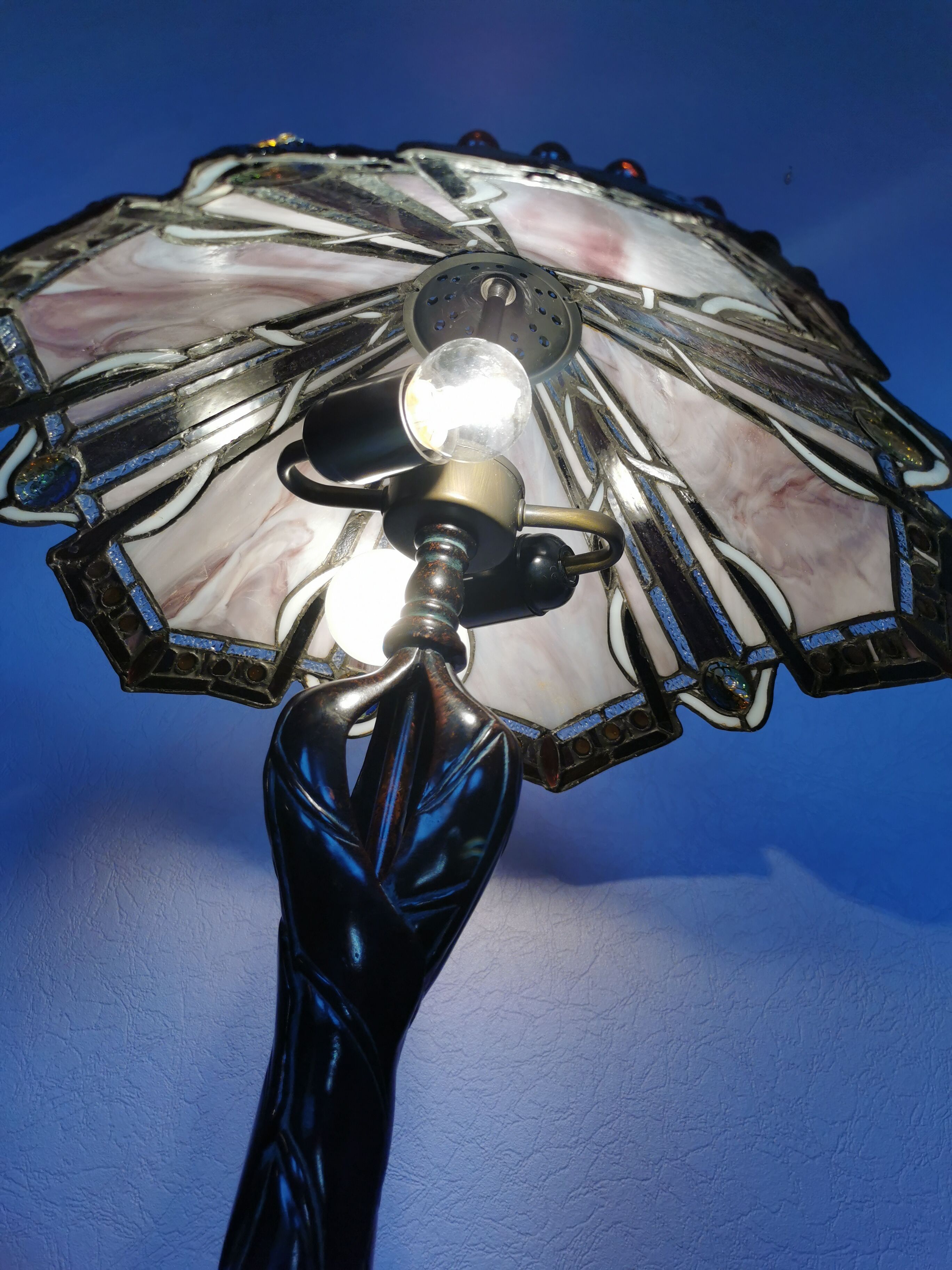 Tiffany style lamp, stained glass, art nouveau