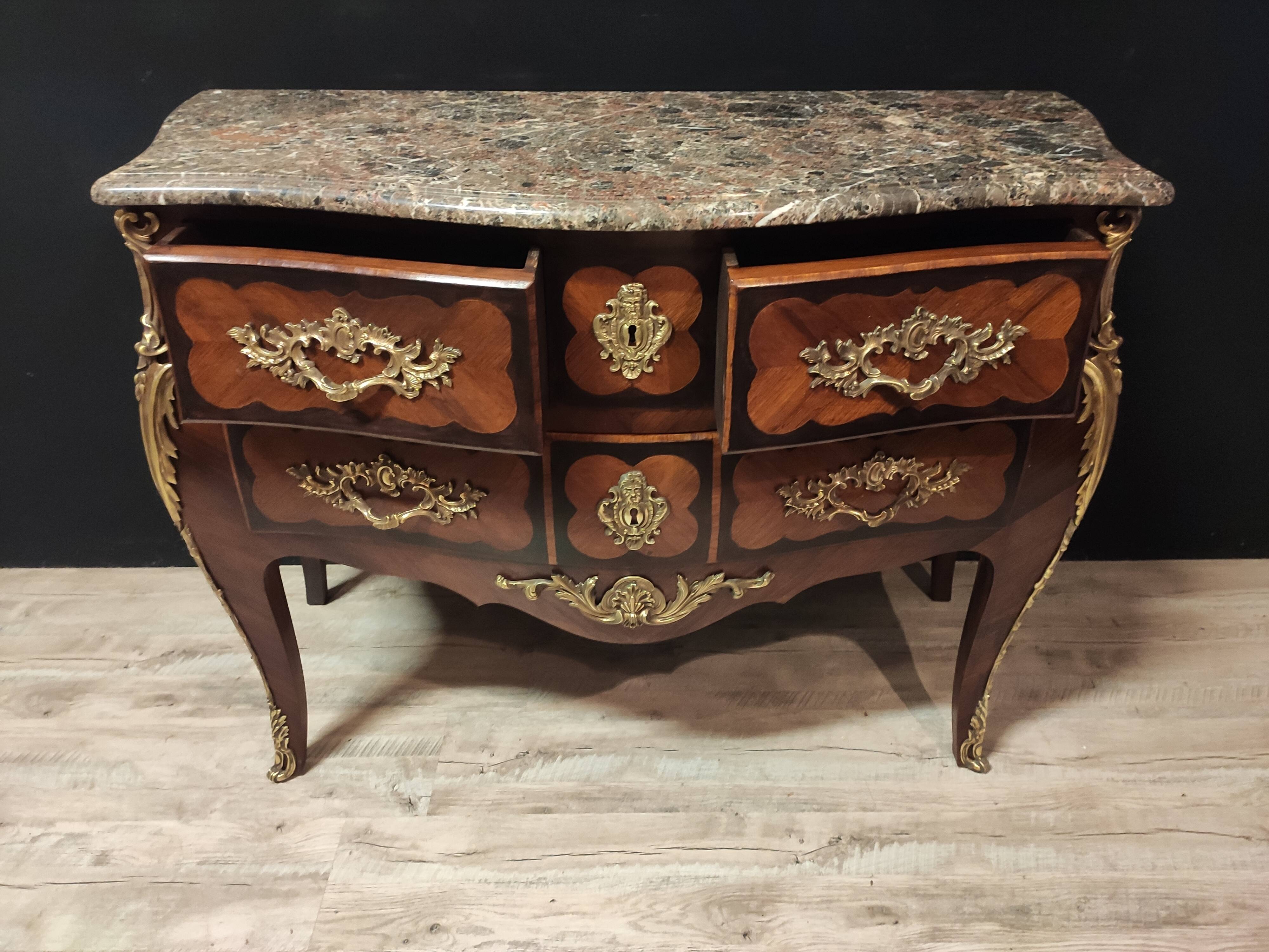 Dresser in marquetry style Louis XV