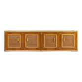 Buffet quatre portes en rotin et bois, France, années 1960
