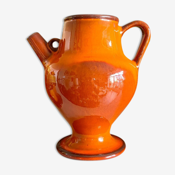 Pichet en céramique émaillée orange