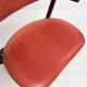 Red colored leather cowhorn chair, 1970s