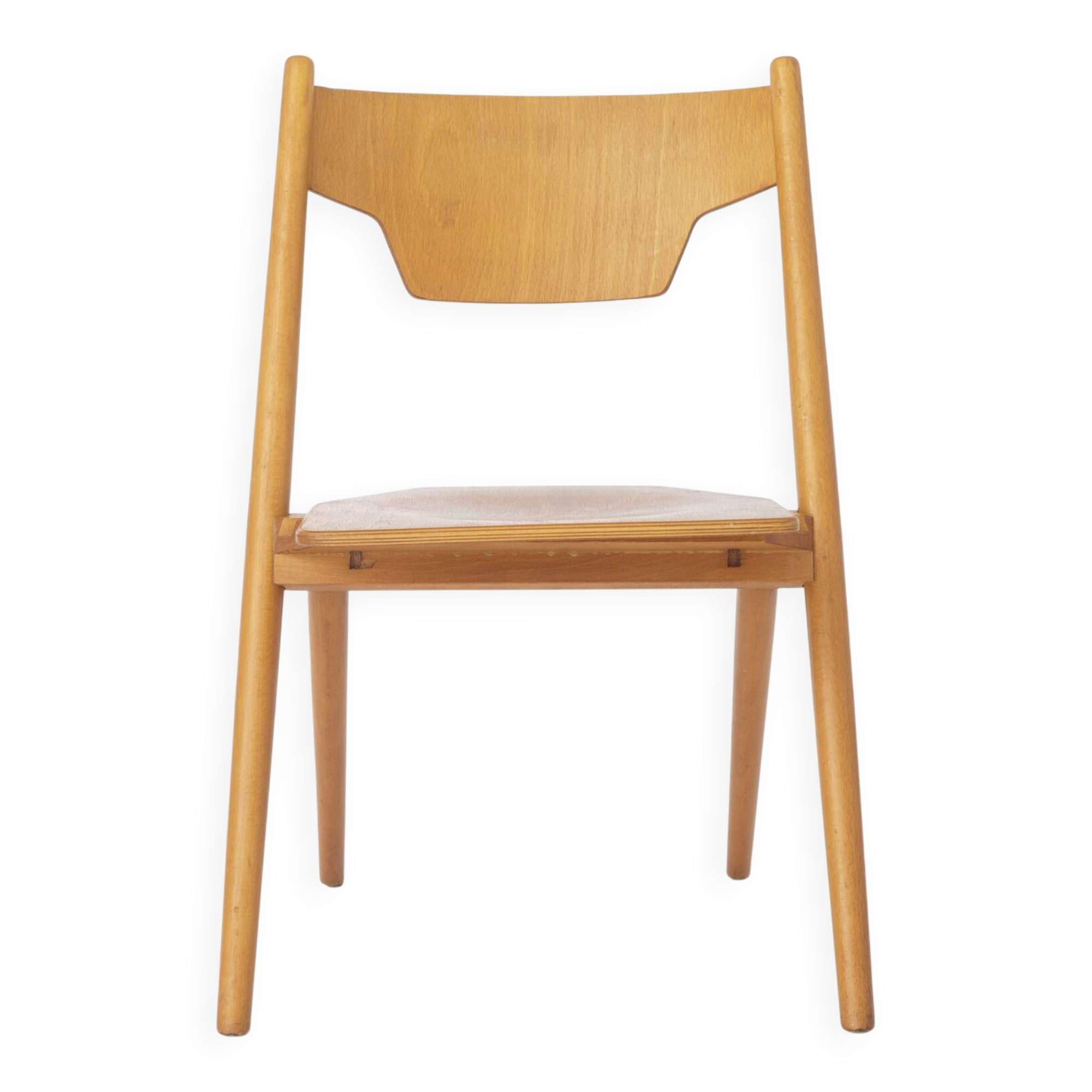 Vintage Hiller Folding Chair | German Beech Wood Chair | 1970s