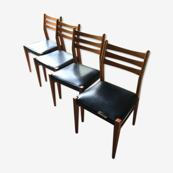 Set de 4 chaises vintage style scandinave