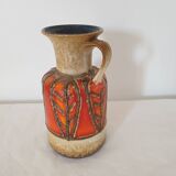 Vintage Jasba ceramic vase with handle - Height 25cm - 70's