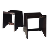Modernist PJ-SI-68-A Sewing Stools by Pierre Jeanneret for Chandigarh, 1950s, India, Set of 2