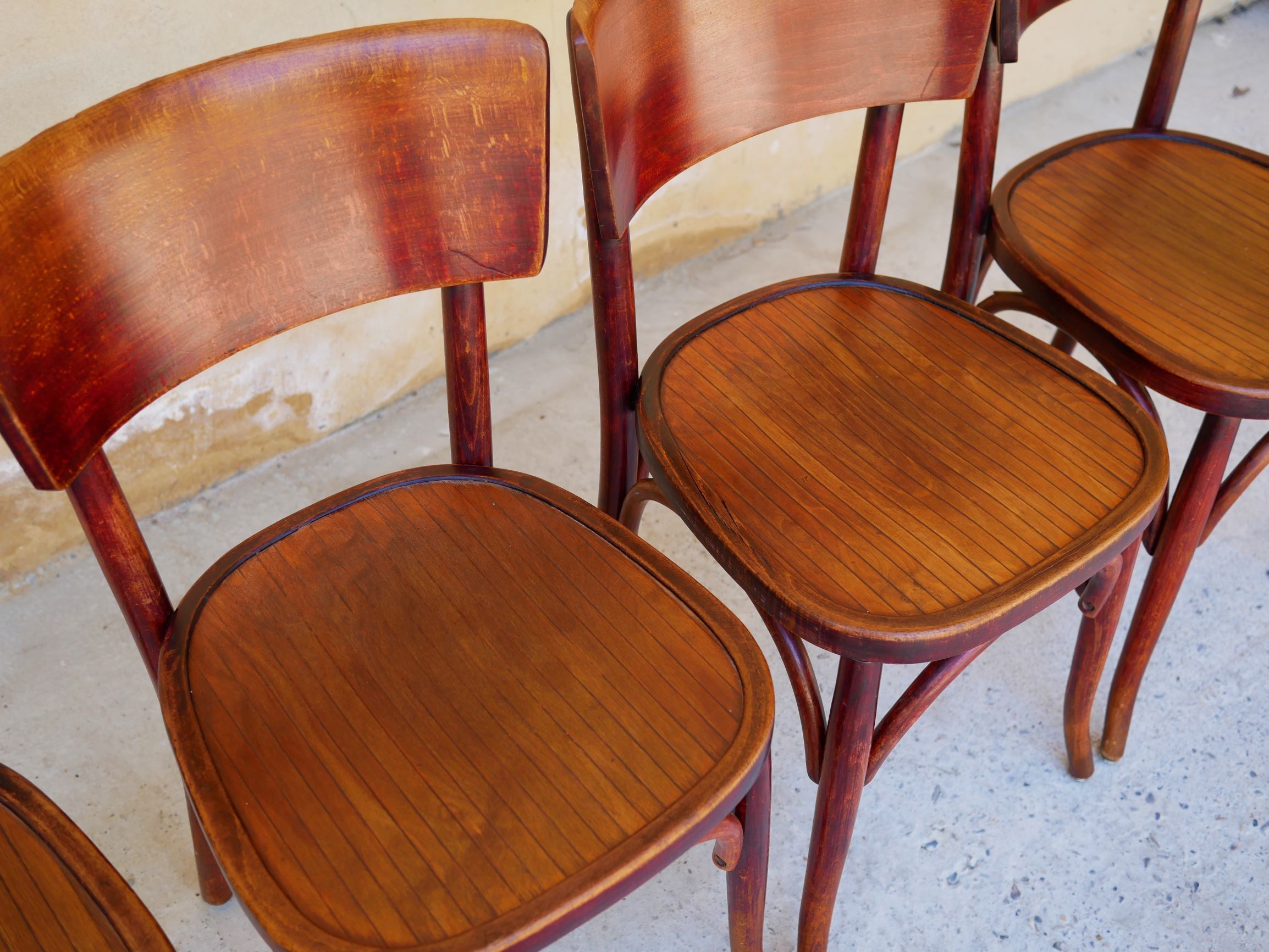 Série de 4 chaises bistrot vintage par Mahieu