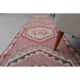 1970s Turkish hand-knotted wool cotton pink runner rug 94x335