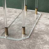 Console, altuglass, 1970s, in the style of Charles Hollis Jones.