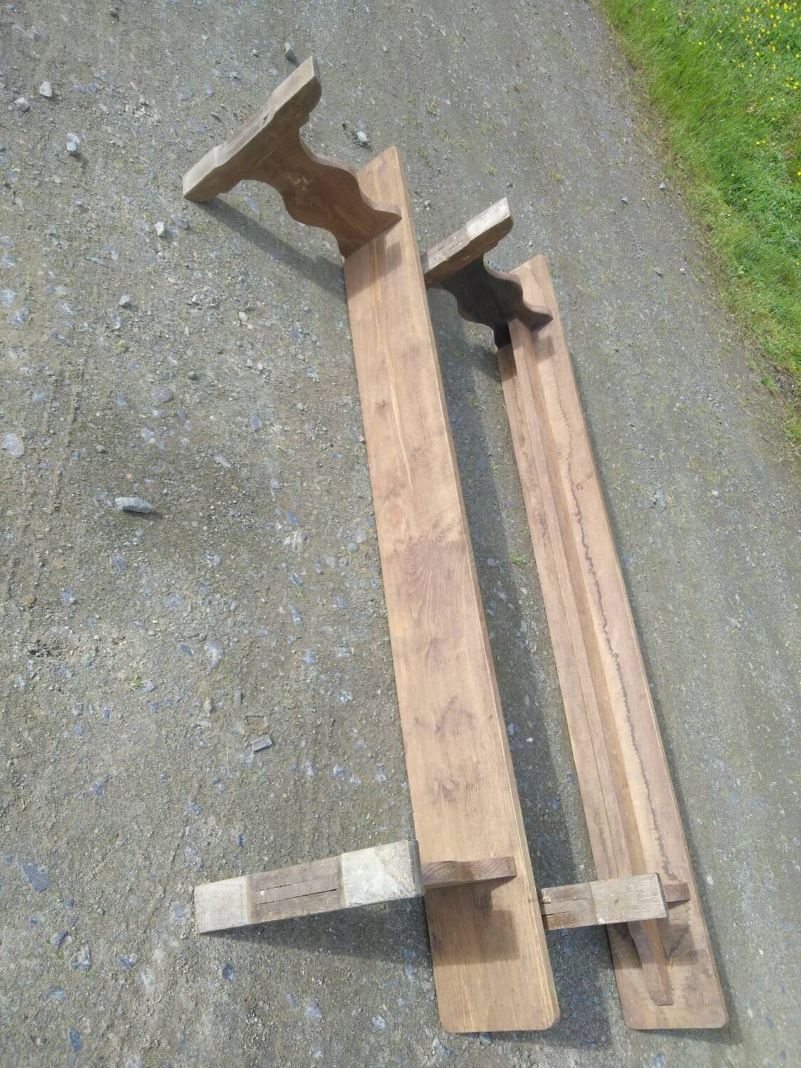 Pair of antique oak benches