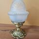 Gold metal ceiling light - Cut and satin glass globe - Louis XV style