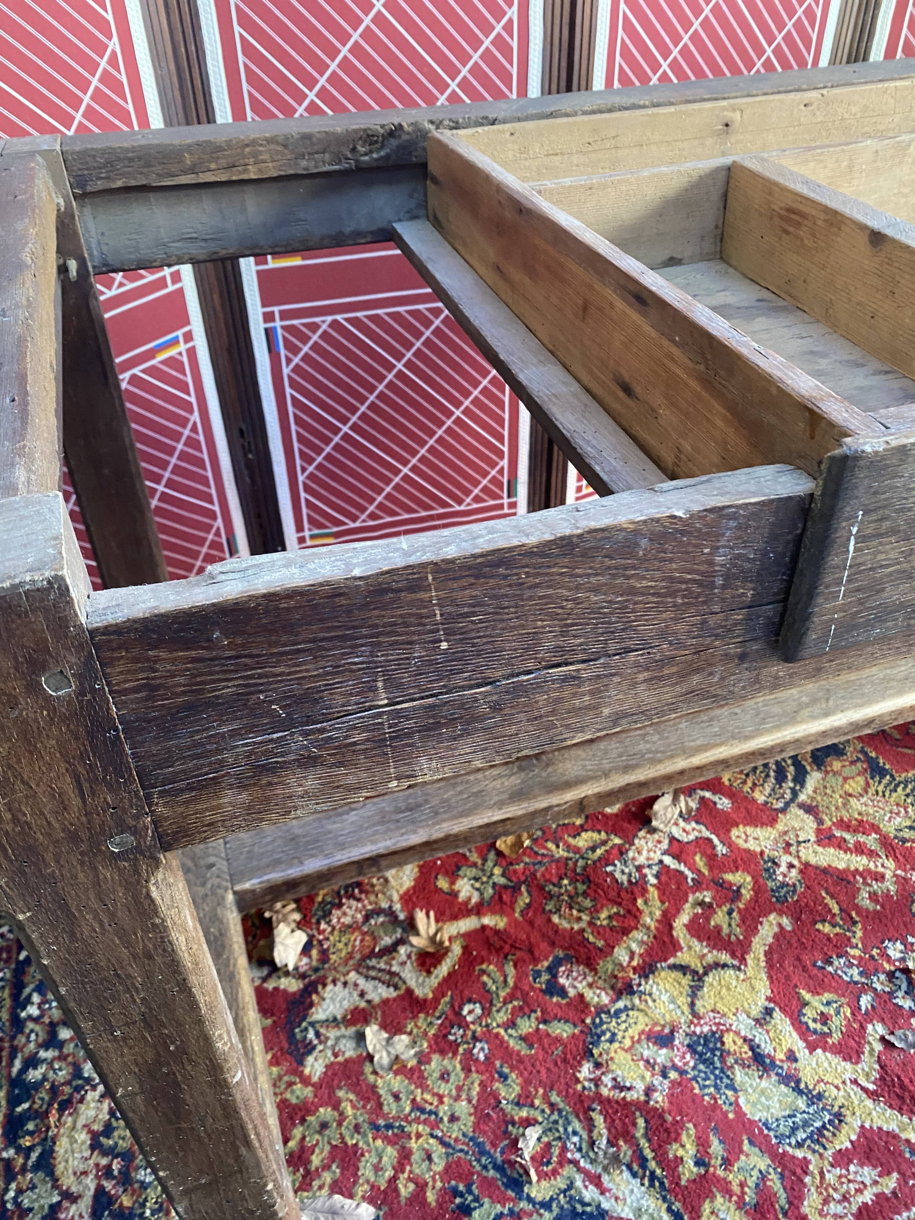 Old solid wood farmhouse table