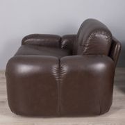 Pair of vintage 1970s brown leather armchairs designed by Ceriotti