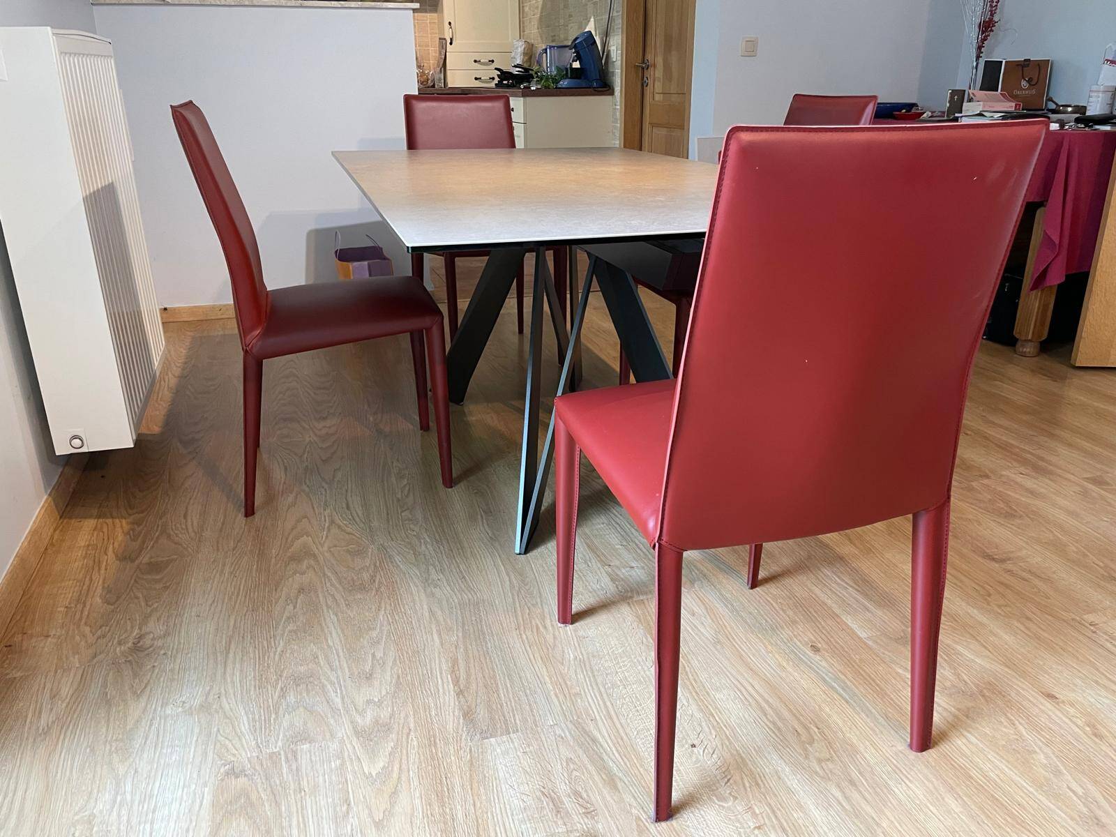 Roche bobois – design dining table + 4 chairs – excellent condition