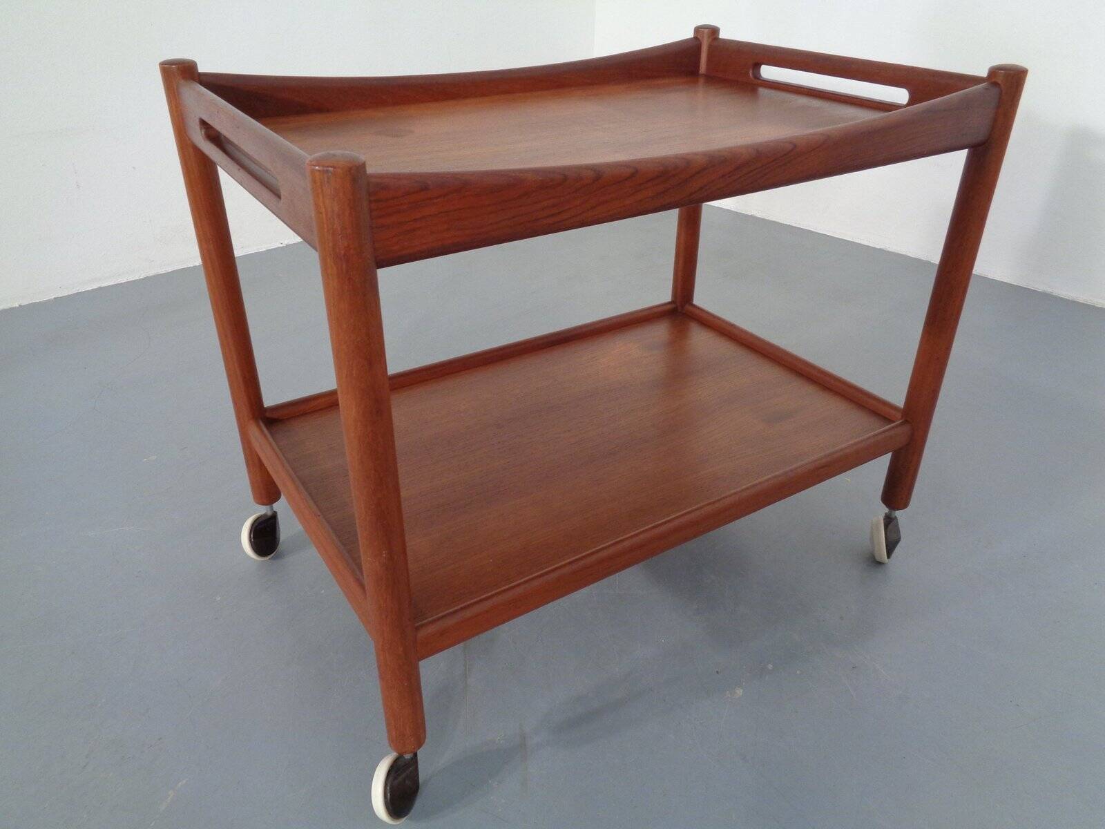 Teak tea cart by Hans J. Wegner for Andreas Tuck, Denmark, 1950s.