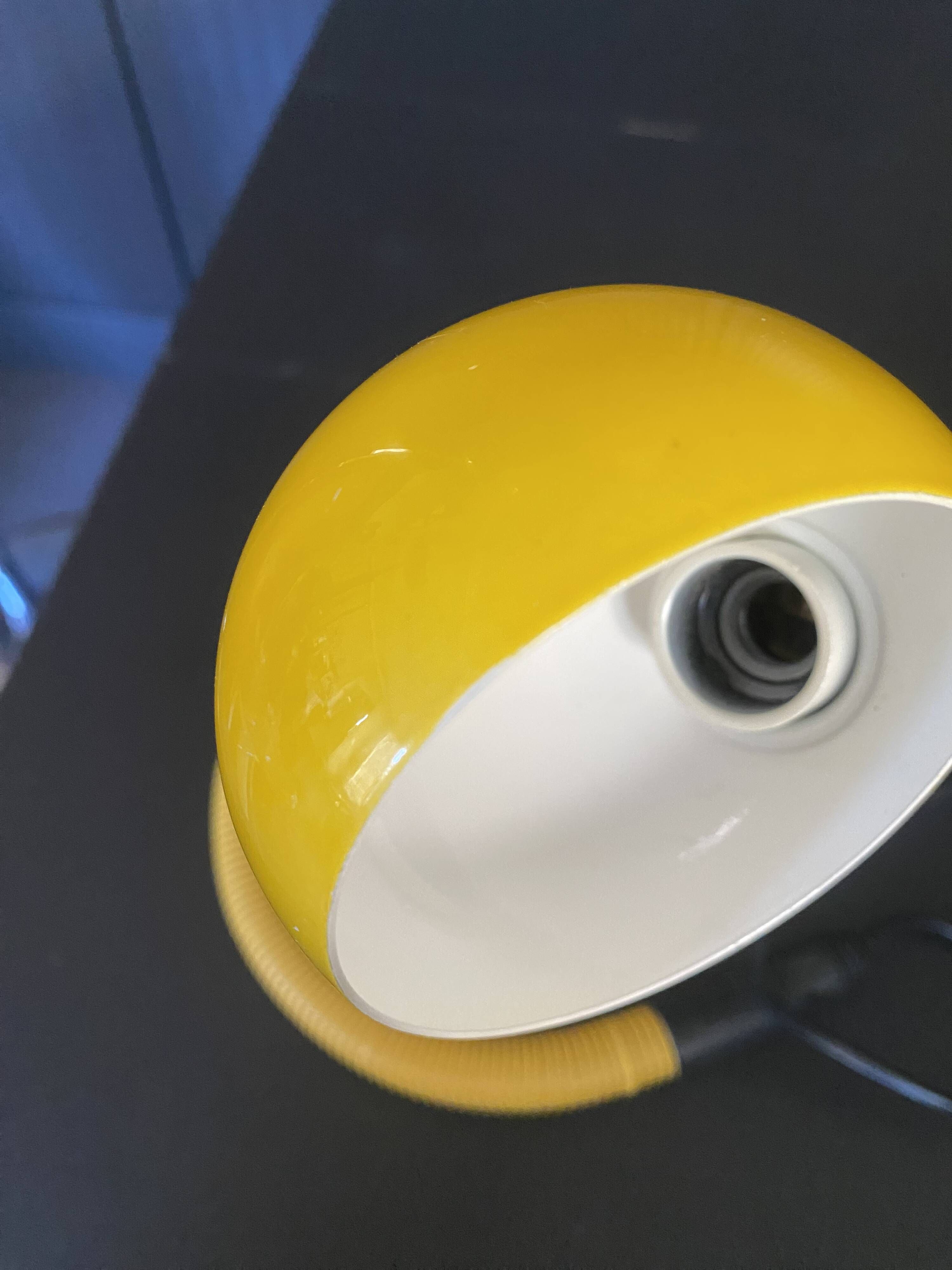 Yellow Hebi lamp by Isao Hosoe for Valenti, vintage pop yellow from the 1970s.