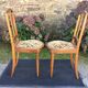 Snowshoe chairs (duo) upholstered louis XVI style of period 1920 in walnut.