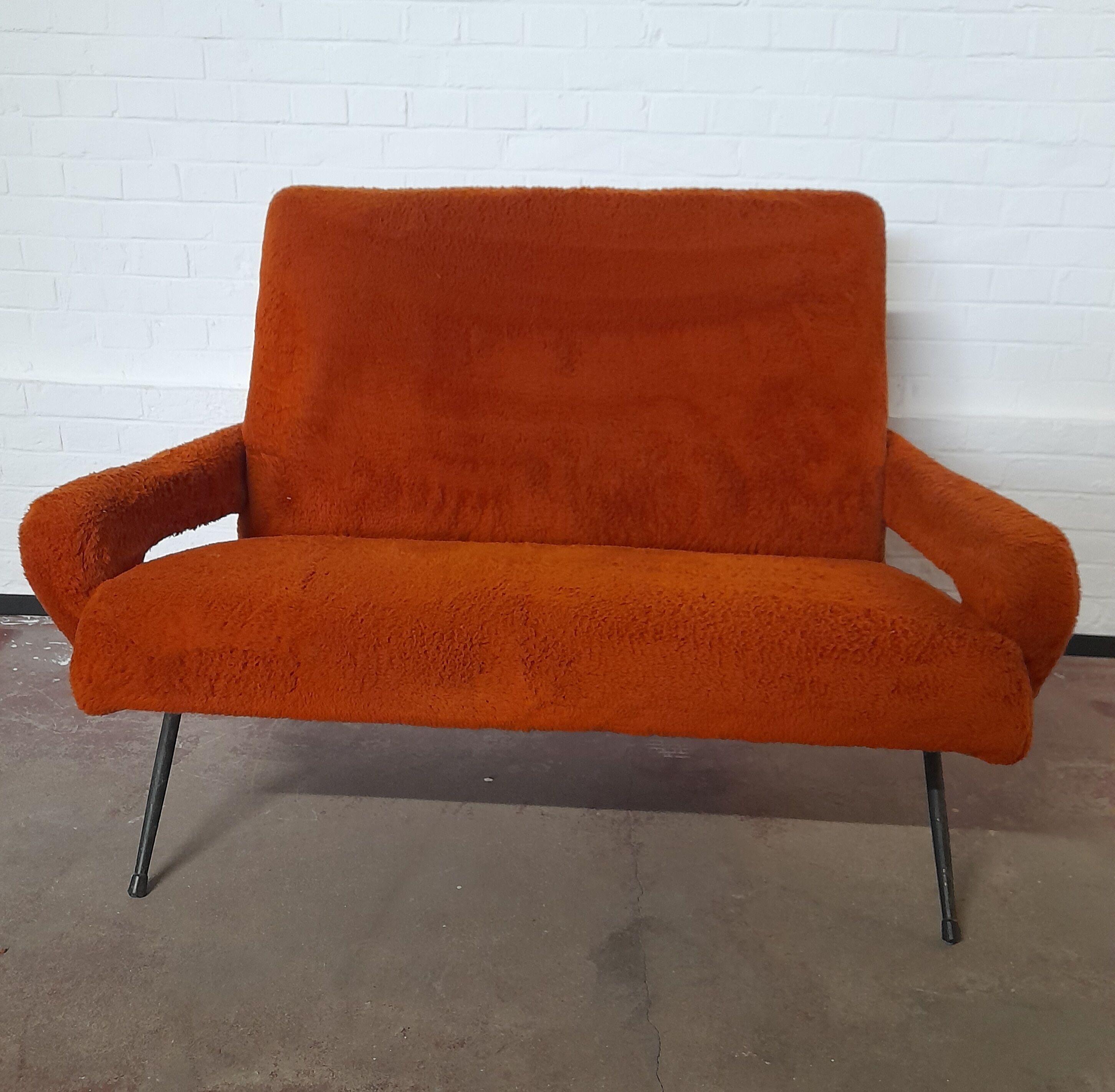 2-seater sofa 60s/70s in soft wool