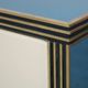 Mid-Century Modern Style Wood Colored Glass and Brass Italian Sideboard