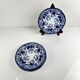 Set of 4 dessert plates in ironstone "Flora" – Creil and Montereau, 19th century, blue