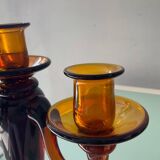 Amber glass chandelier from the 70s