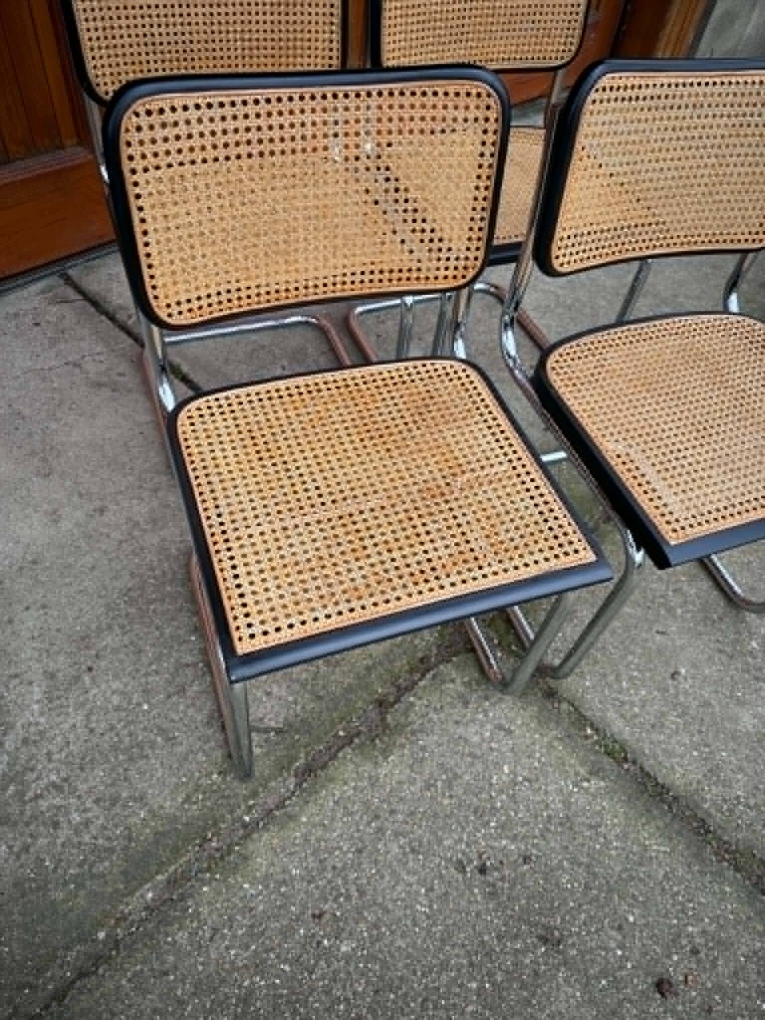 Cesca chair Marcel Breuer B32 modern Italian mid-century, set of 4 from the 70s.