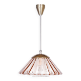 Mid-Century Modern Pendant Light in Chrome and Brass by Kamenický Šenov, Czech, 1960s
