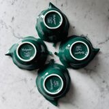 Service of 5 green leaf verrines