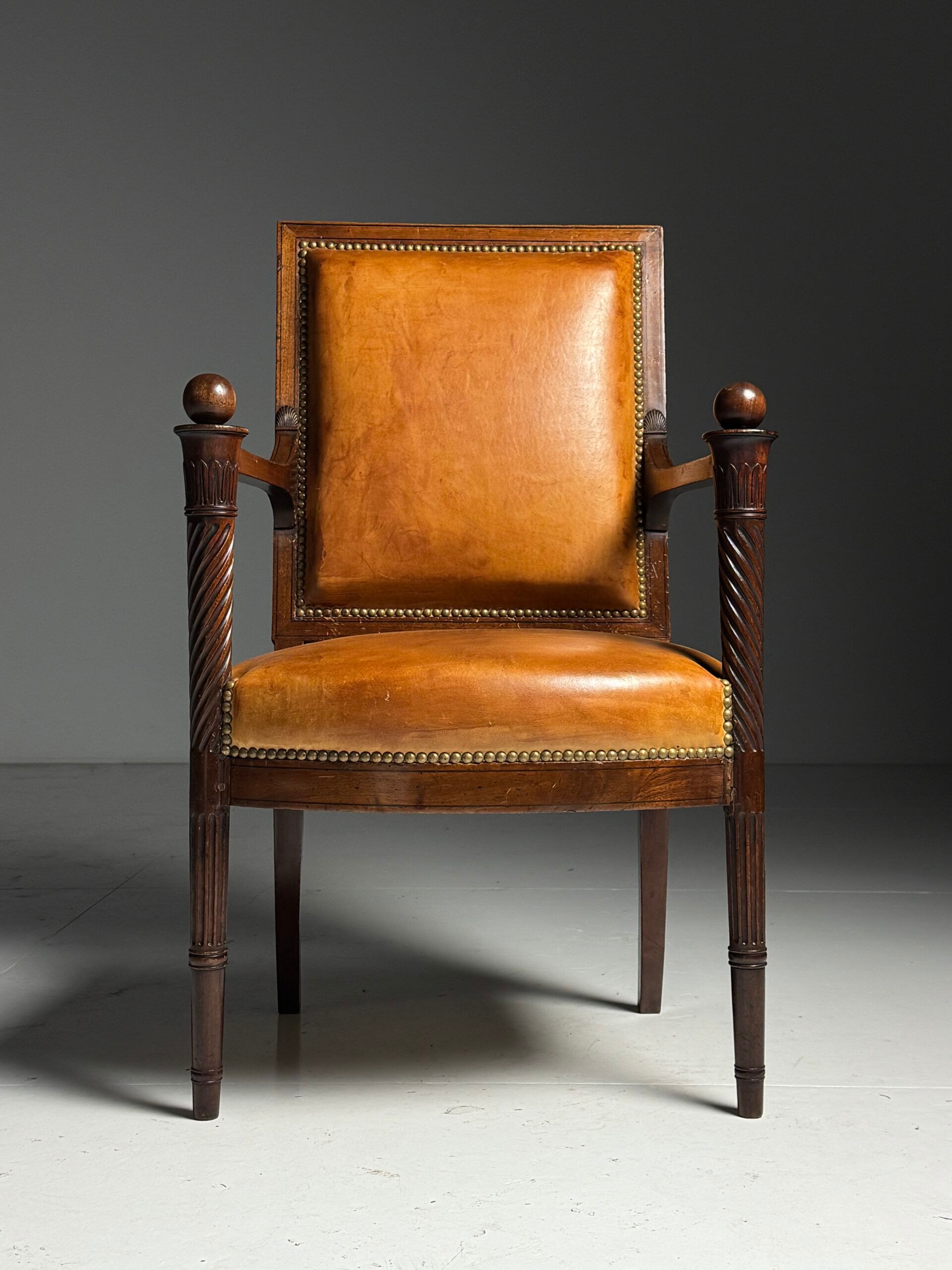 French armchair 19th century leather