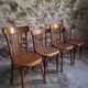 Set of 4 antique French bistro chairs by Mahieu & Guillaume, circa 1930.